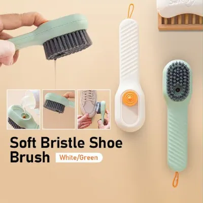 Multifunctional Liquid Adding Soft Fur Shoe Cleaning Brush